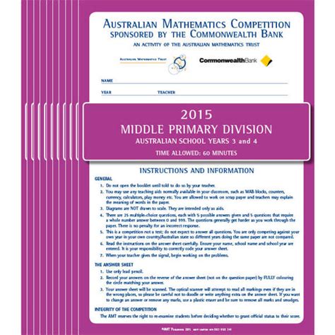 AMC Past Papers – Australian Maths Trust Shop.